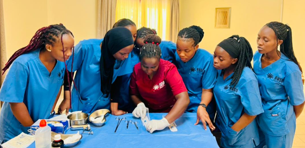 AHSU students in clinical skills training